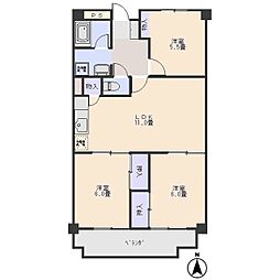 タウンハイツ南町 3LDKの間取図画像