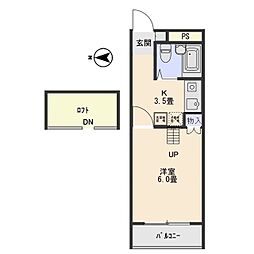 ドルフィン高井 1Kの間取図画像