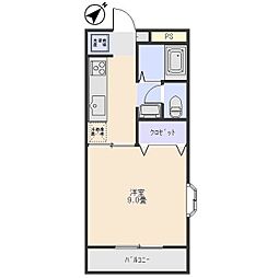 ラ・フレーズ 1Kの間取図画像