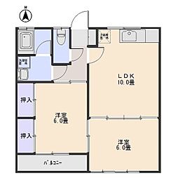 ヴィレッジ浅見 2LDKの間取図画像