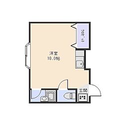 エスティーム大胡樋越第1 ワンルームの間取図画像