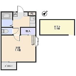 ルース・レジデンツァ 1Kの間取図画像