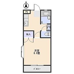 ロズマンジュネス 1Kの間取図画像