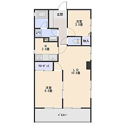 ダイアパレスピュアステージ新前橋 2LDKの間取図画像