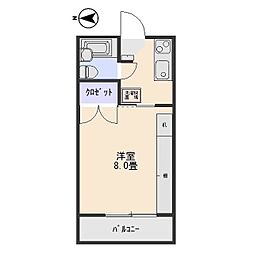 コーポ・サンパール 1Kの間取図画像