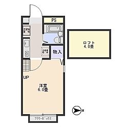 フラッツシバーズ 1Kの間取図画像