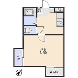 ルース・レジデンツァ 1Kの間取図画像