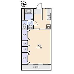 アルファビル三俣 3階1Kの間取り