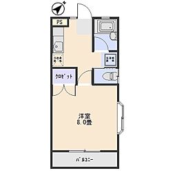 リベルテ 1階1Kの間取り