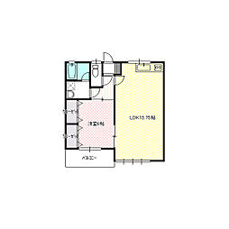 JR上越線 新前橋駅 5.4kmの賃貸アパート 2階1LDKの間取り