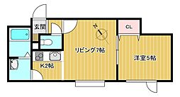 シュエット 1LDKの間取図画像