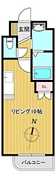 ピュア26 1Kの間取図画像