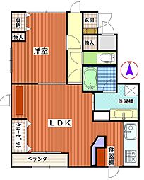 アヴェール.ONE 1LDKの間取図画像