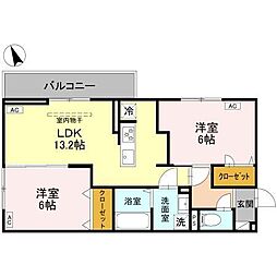 ROSALIDE ロザリード 2LDKの間取図画像