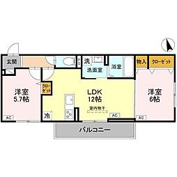 ROSALIDE ロザリード 2LDKの間取図画像