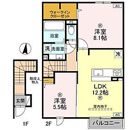 MAISON　KOTOBUKI 203 2階2LDKの間取り
