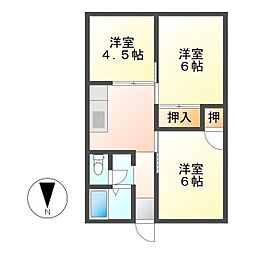 ファーストハイツ松が丘 3Kの間取図画像