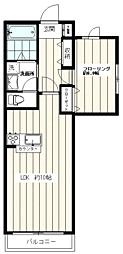 メゾンソレイユ 2階1LDKの間取り