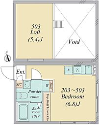 BESTA亀有 ワンルームの間取図画像