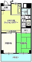 セントラルメゾン 2LDKの間取図画像