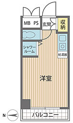 共立リライアンス四谷1 ワンルームの間取図画像