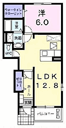 ブレーブA 1LDKの間取図画像