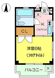 フジコーポ第2 1Kの間取図画像