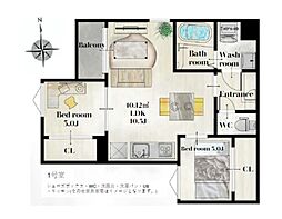 REGALEST仙台長町南 1階2LDKの間取り
