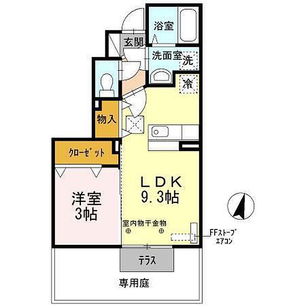 グランツＢ 101｜青森県八戸市大字長苗代字元木(賃貸アパート1LDK・1階・31.58㎡)の写真 その2