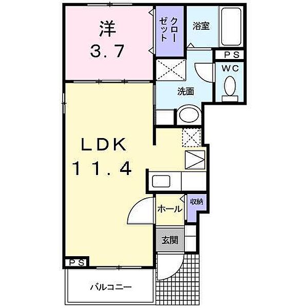 ネアタウンＢ 101｜青森県八戸市長者2丁目(賃貸アパート1LDK・1階・37.13㎡)の写真 その2