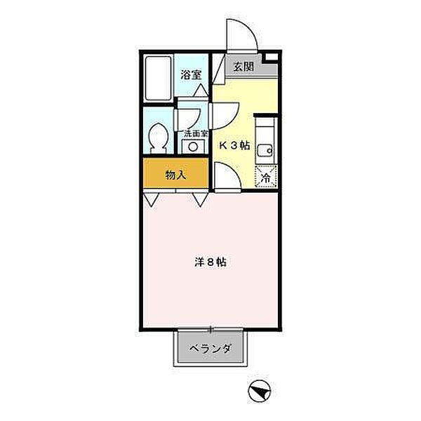 セジュール一番町 208｜青森県八戸市大字尻内町字鴨ケ池(賃貸アパート1K・2階・26.90㎡)の写真 その2