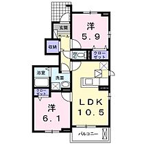 フォンテーヌ 101 ｜ 青森県八戸市湊高台7丁目（賃貸アパート2LDK・1階・53.95㎡） その2