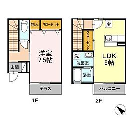 メゾン パシオン 1階1LDKの間取り