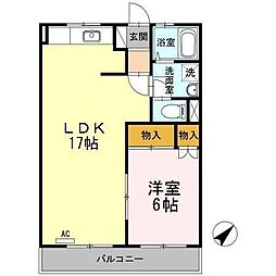 ソレイアード 1LDKの間取図画像