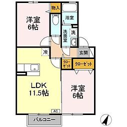ウェルスガーデン 2LDKの間取図画像