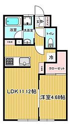 Ｆｌｏｒａｉｓｏｎ　Ａ 1階1LDKの間取り