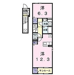 フォルネ 1階1LDKの間取り
