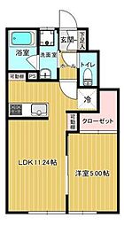 星の指輪 1階1LDKの間取り