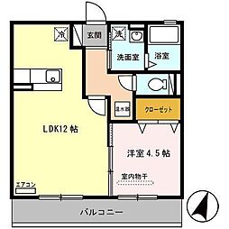 メゾン・ル―チェ 2階1LDKの間取り