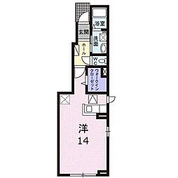 ベル　コリーヌ 1階ワンルームの間取り