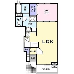 ノイフリーデ 1LDKの間取図画像