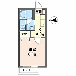 ドラゴンパークスF 1Kの間取図画像