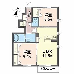 シャーメゾンマーヤ 2LDKの間取図画像