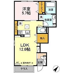 ドミール・シャルマン 1LDKの間取図画像