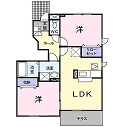 サンアルストロメリアA 2LDKの間取図画像