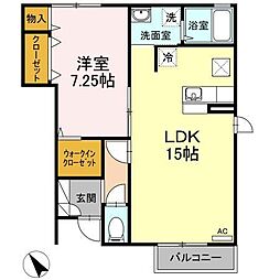 セジュールクリエ 1LDKの間取図画像