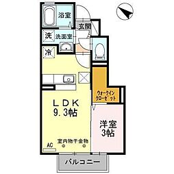 サザンクロス 1LDKの間取図画像