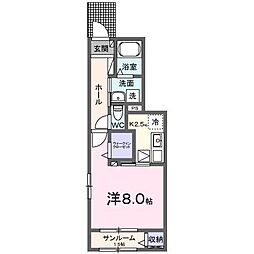 ネアタウンD 1Kの間取図画像