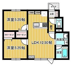 八戸市城下2丁目A(仮称) 2LDKの間取図画像