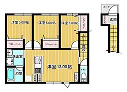 八戸市城下2丁目A(仮称) 3LDKの間取図画像